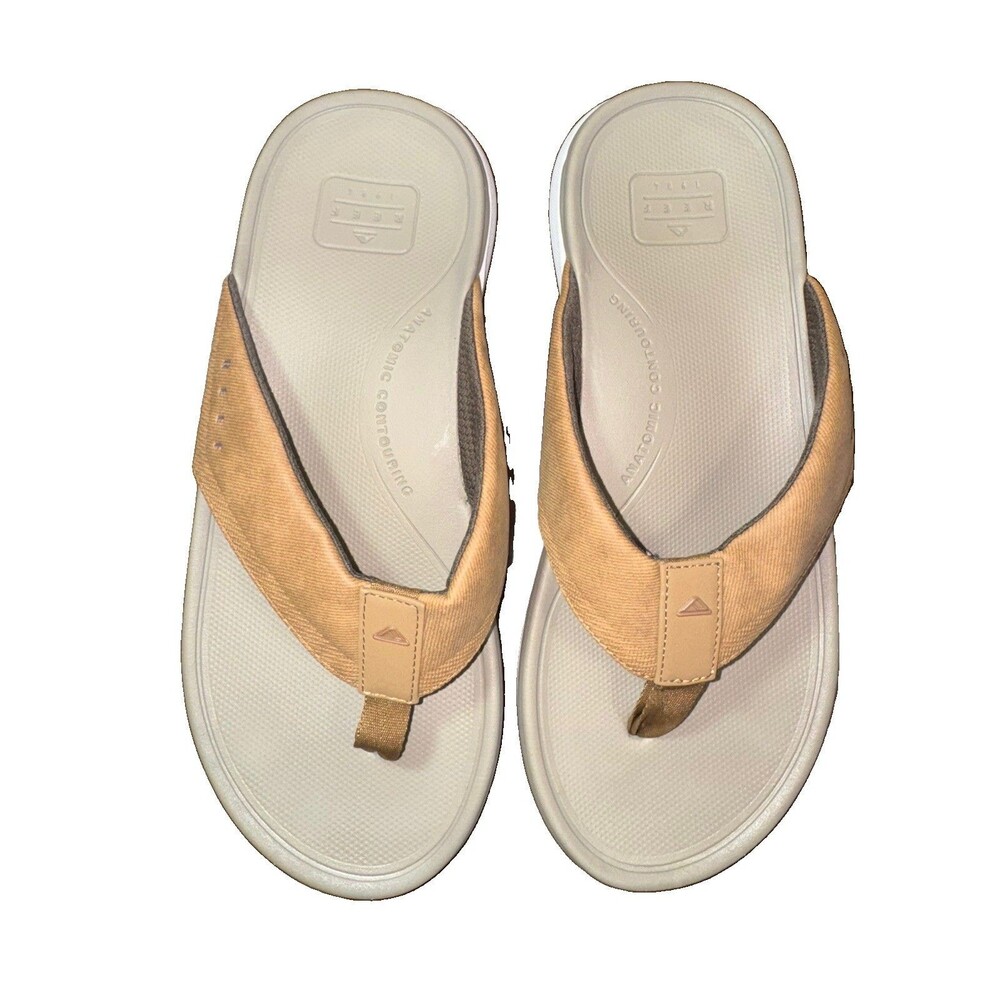 Reef Norte Comfy Brown Anatomic Contouring Arch Mens Flip Flops Size 11 Tan